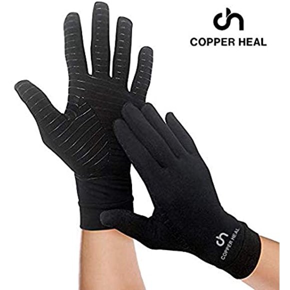 COPPER HEAL Arthritis COMPRESSION GLOVES - BEST Copper Glove Rheumatoid Arthritis, Carpal Tunnel, RSI Osteoarthritis & Tendonitis