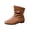 Brown, variant on Women's Slouchy Flat Ankle Boots Comfortable Round Toe Casual Pull On Booties Fall Winter Fashion Low Heel Shoes Brown 5