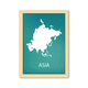 thumbnail image 1 of Cuadro de madera decorativa Mapa de contorno de Asia A4, 1 of 3