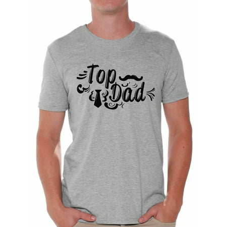 Awkward Styles Top Dad Men's T Shirt Tie And Moustache Graphic T-shirt Tops for Men Cute Father`s Day Gift Best Dad Shirts Father Tshirt Gifts from Wife Top Dad Shirt for Men Daddy Tee (Best Shirt And Tie Combinations With Dark Grey Suit)