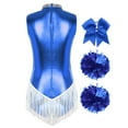thumbnail image 4 of Miutii Women's Metallic Cheer Leader Uniform Team Performance Cheerleading Blue L, 4 of 7