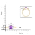thumbnail image 4 of ANGARA Natural 2.2 ct Amethyst and Diamond Three Stone Ring in 14K Yellow Gold for Women (Size-9x7mm) | February Birthstone, Birthday, Anniversary, Jewelry Gift for Women | Natural Amethyst Ring, 4 of 9