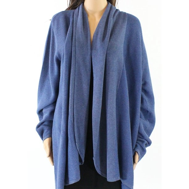 Cyrus - Cyrus NEW Blue Womens Size 3X Plus Open Front Ribbed Cardigan ...