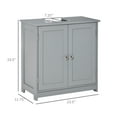 thumbnail image 3 of Pedestal Sink Storage Cabinet, Vanity Base Cabinet, Under Sink Bathroom Cabinet with U-shape Cut-Out and Adjustable Internal Shelf, Gray, 3 of 9