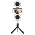 thumbnail image 1 of Trépied pour Perche à Selfie avec Anneau Lumineux, Obturateur à Distance, Support Réglable, Support de Téléphone, Noir/rose, Noir, Lampe Simple, 1 of 8