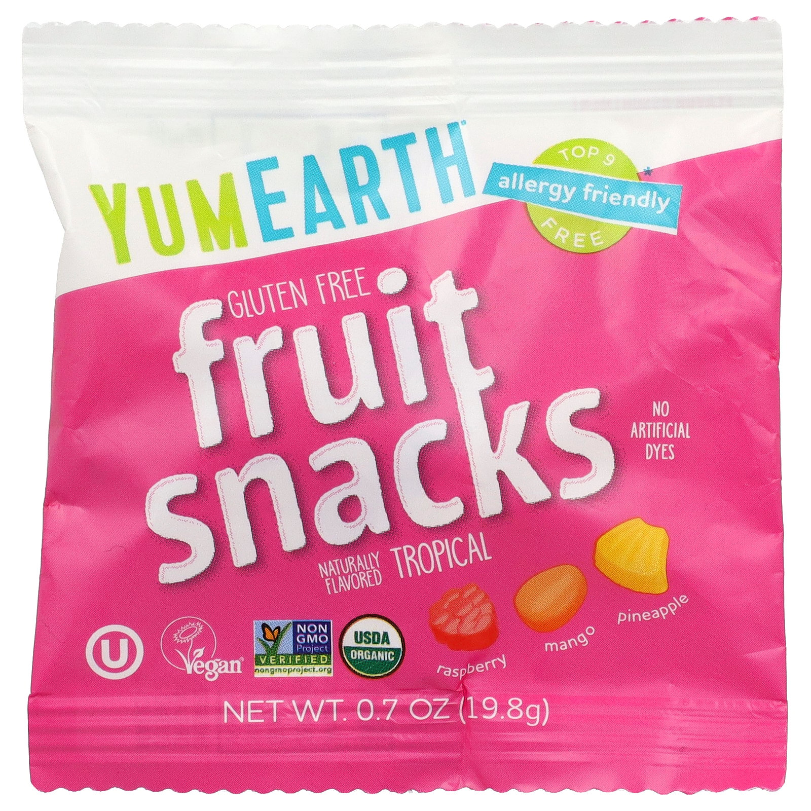 thumbnail image 2 of YumEarth Organic Fruit Snacks, Tropical, 35 Snack Packs, 0.7 oz (19.8 g) Each, 2 of 4