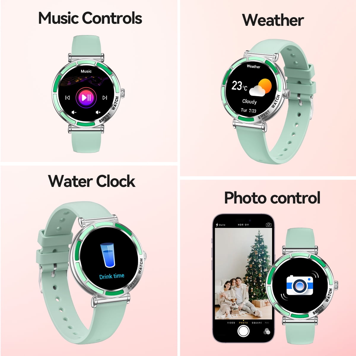 Smart Watch Bluetooth Call(Answer/Make Calls) 100+ Sports Modes Fitness Watch Message Reminder IP67 Waterproof Smartwatch Women