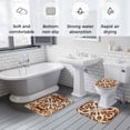 thumbnail image 5 of Burnt Orange Retro Bath Mat 3 Piece Bathroom Rug Set, Ethnic Flowers Impressionist Art Non Slip Bath Rug Contour Mat and Toilet Lid Cover, Absorbent Shower Mats Soft Bath Rugs and Mats Sets, 5 of 8