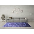 thumbnail image 3 of Ahgly Company Machine Washable Indoor Square Oriental Blue Industrial Area Rugs, 8' Square, 3 of 4