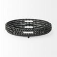 thumbnail image 3 of Decatur II Black Wooden Bead Mirrored Bottom Round Tray, 3 of 4