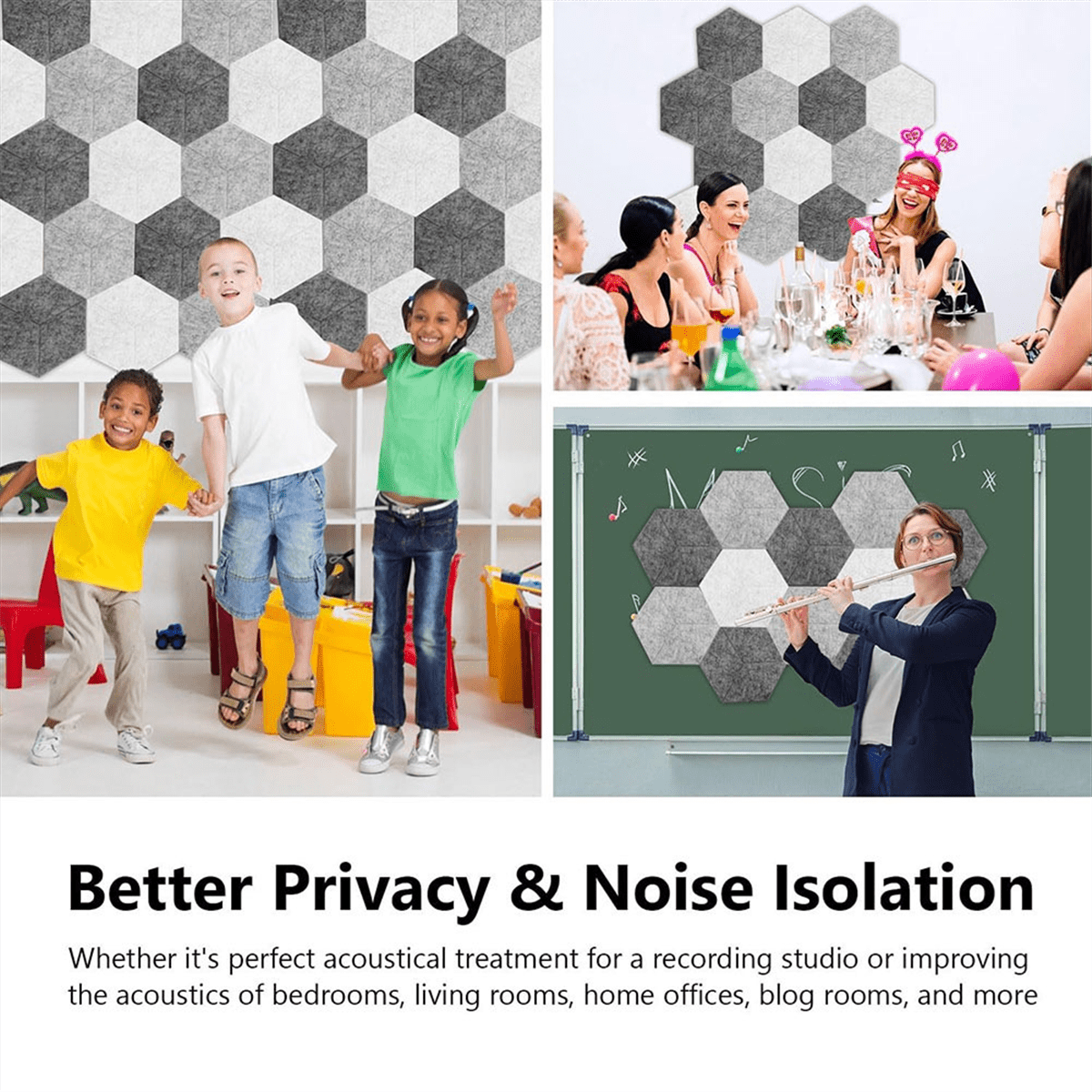 Acoustic Panels with Self-Adhesive, Sound Proof Foam Panels,Gray