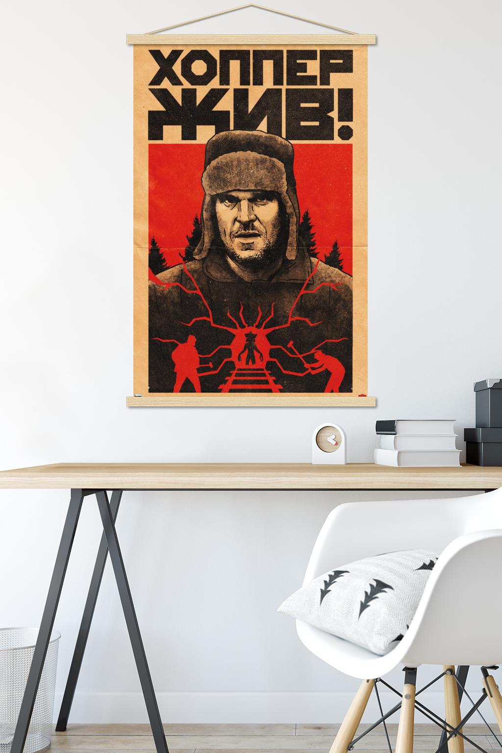 Netflix Stranger Things: Season 4 - Hopper Tracks Wall Poster with Magnetic Frame, 22.375" x 34"