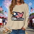 thumbnail image 2 of Leey-World 250 Years of Independence America 250th Years Anniversary T-Shirt Womens Patriotic Shirts(Beige,2XL), 2 of 9