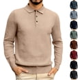 thumbnail image 4 of Men's Long Sleeve Polo Collar Sweater Classic Fit Knit Pullover Casual Work Top, 4 of 4