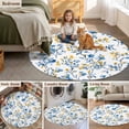 thumbnail image 6 of Area Rug 36in, Spring Summer Blue Yellow Flowers Floor Carpet Living Room Rug, Blossom Floral Botanical Non-Slip Welcome Mat Indoor Rugs for Bedroom Dining Room, 6 of 9