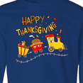 thumbnail image 4 of Inktastic Happy Thanksgiving Turkey Train with Food Long Sleeve Youth T-Shirt, 4 of 5