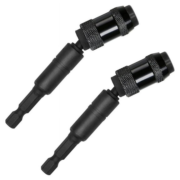 2 Pack Pivoting Bit Tip Holder, Magnetic 1/4inch Hex (Black)
