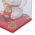 thumbnail image 3 of Riousery Solar Waving Cat Lucky Fortune Cat White Statue 3.62 x 3.15 x 3.15 inches / 9.2 x 8 x 8 cm Light Sensing Automatic Waving Arm Beckoning Cat for Home Office Decor White, 3 of 9