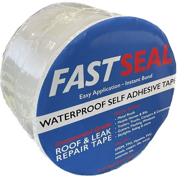 FastSeal RV Roof Tape White, 4" x 50' White RV Tape, RV Sealant Tape