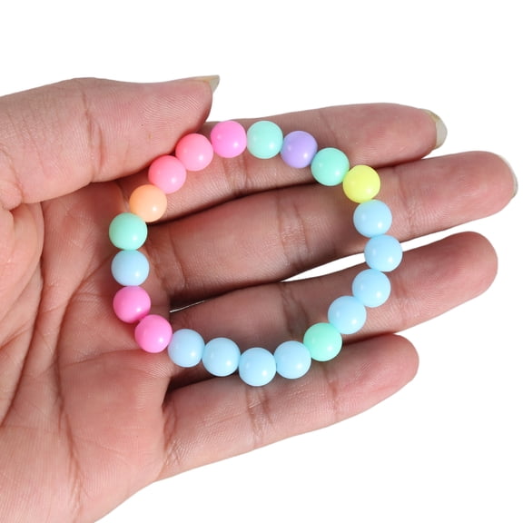 10-piece Set of Colorful Elastic Bracelets for Little Girls Bracelets for Teenagers and Children Pearl Beaded Bracelets