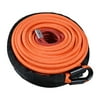 95ft x 3/8" Orange Synthetic Winch Rope 22000LBs with Rock Heat Guard for Jeep ATV UTV KFI Ramsey Truck Marine Boat