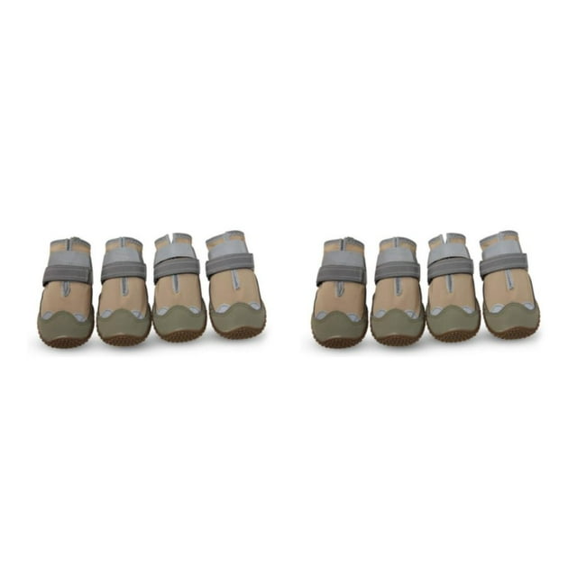 Transemion 4 Pieces Canvas Pet Shoe Reflective Waterproof Replacement Breathable Outdoor Camping Hiking Mountaineering Boot Size 2 2Set