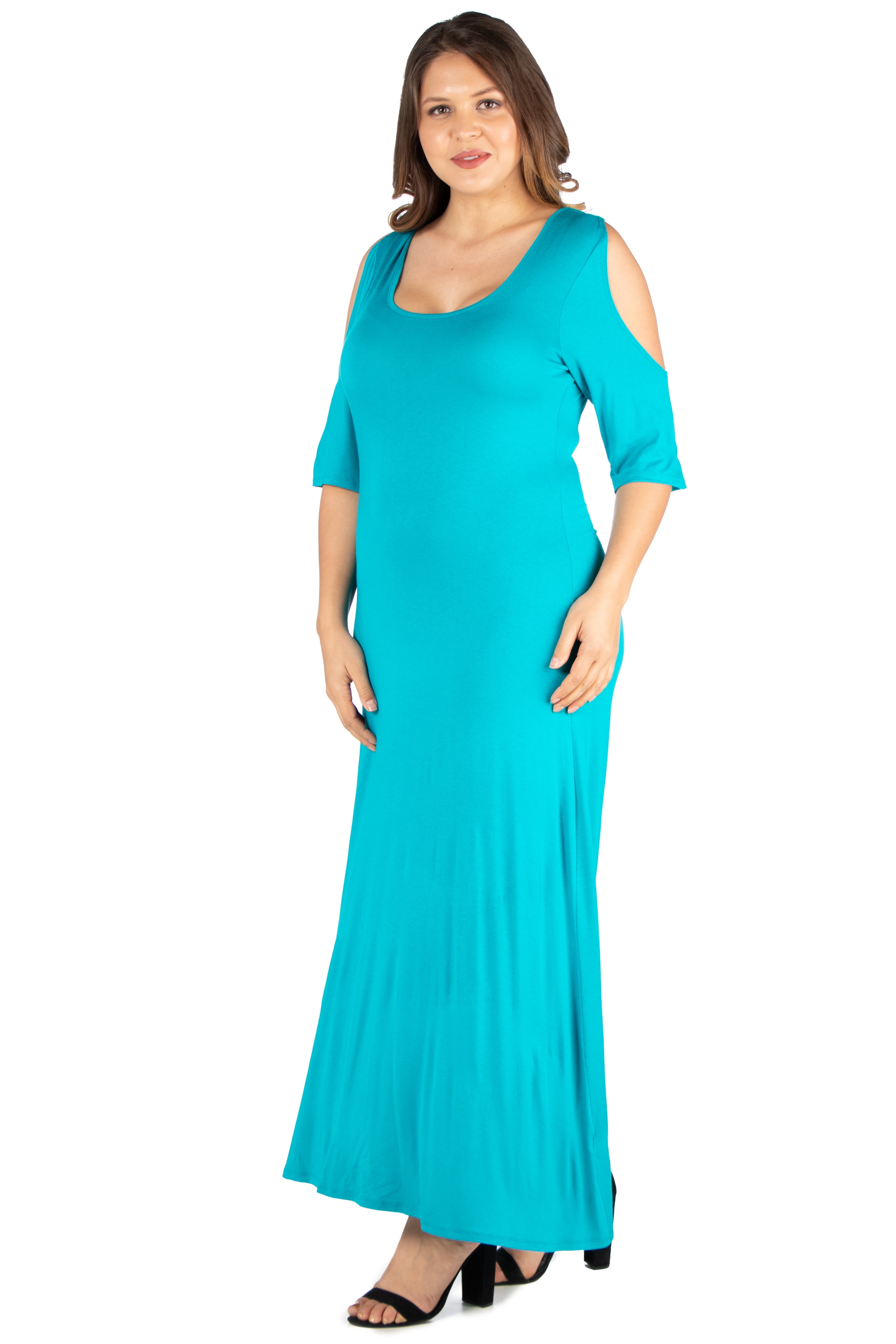 elbow length sleeve maxi dress