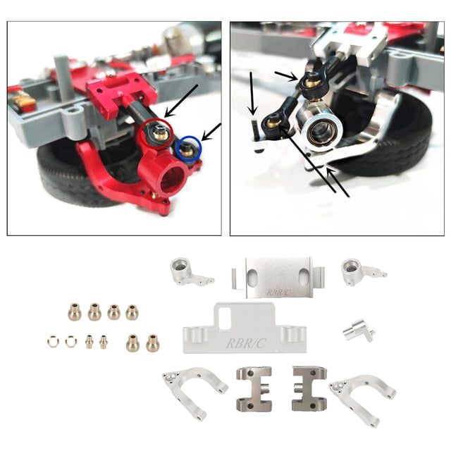 Brazos oscintes de aleación de aluminio con nudillos de dirección/licencia para per per per 1:10 orugas accesorios de actualización Pta Hugo eje de dirección del coche rc