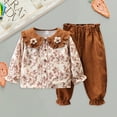 thumbnail image 2 of Pimfylm Baby Girl Clothes Fall Winter Outfits,Baby Girls Ribbed Romper Tops+ Floral Pants Headband Outfits Set, 2 of 9
