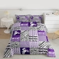 thumbnail image 3 of Homewish Cartoon Motorcycle Lover Bedding Comforter Set, Grey Purple Buffalo Patchwork Twin Comforter Sets, Teens Kids Boys Girls Reversible Bedding Set, Luxury Bedroom Decor, 2 Pieces, 3 of 9