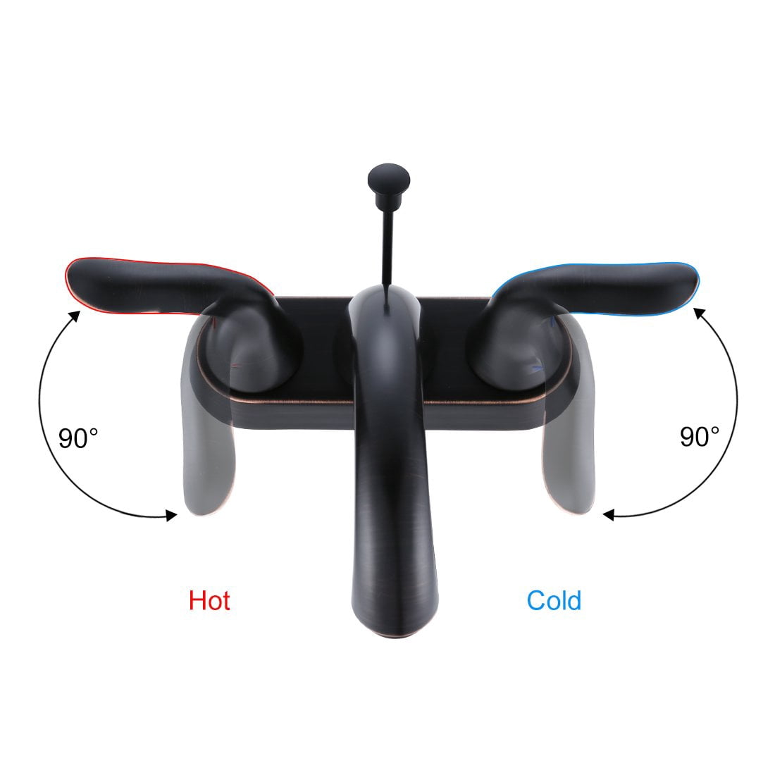 Wowow 4 inch Centerset Oiled Rubbed Bronze Bathroom Sink Faucet With Lift Rod Drain Assembly Stainless Steel Faucets