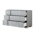 thumbnail image 5 of PORKISS Drawer Dresser, Wood Nightstand with Metal Handle, Elegant Modern Mirrored Storage Cabinet with 6 Drawers for Bedroom, Grey, 5 of 6