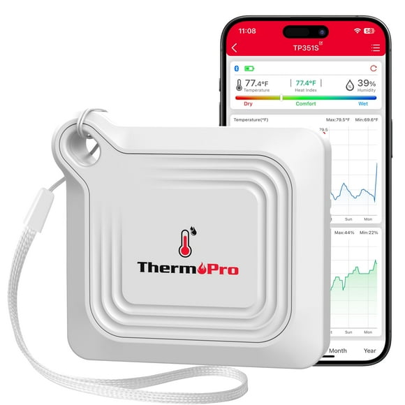 Termómetro higrómetro Bluetooth ThermoPro TP351 con alcance de 79 m