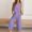 Purple, variant on pstuiky Pajama Set for Women Summer Solid Color Breathable Pajama Set Casual Loose Fit Crew Neck Sleeveless Sleepwear with Shorts Army Green S