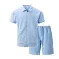 thumbnail image 4 of Conjunto de Regalo de los Hombres Primavera Casual Manga Corta Solapa Y Pantalones Cortos para Hombres, Equipamiento de Traje con Patrones Sólidos, 4 of 4