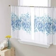 thumbnail image 3 of Sheer Curtains 45 inches Long, Spring Plants Blue Eucalyptus Leaves Light Filtering Sheer Window Curtains Rod Pocket Voile Drapes for Bedroom Living Room, 52"W x 45"L 2 Panels, 3 of 7