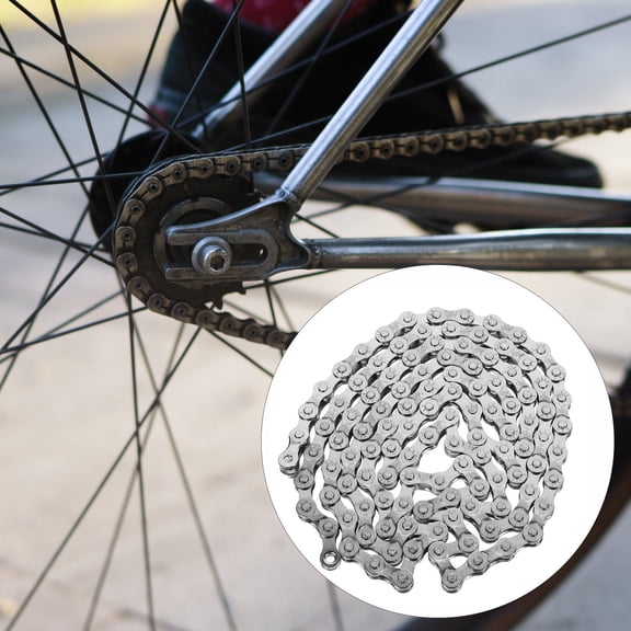 FONDOTIN 1Set Bike Chain 140X0.7X0.5in Silver for Reusable Design