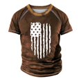 thumbnail image 4 of Men's Raglan T-shirt Retro Short Sleeve Round Neck Independence Day Printing Tops 4XL, 4 of 4