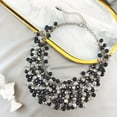 thumbnail image 4 of Bocar Fashion Crystal Chunky Collar Statement Necklace for Women, Black, 19 inches (NK-10260-black), 4 of 5