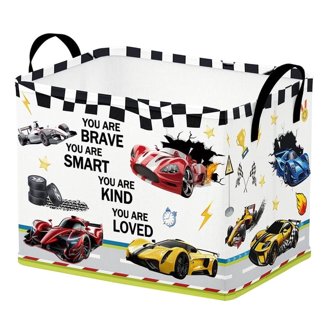 Cesta de almacenamiento Runtoo Race Car, decoración de guardería para bebés, impermeable