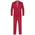 thumbnail image 4 of vastwit Mens 2 Piece Slim Fit Wedding Tuxedo Suit One Button Notch Lapel Blazer Jacket and Pants Set Burgundy S, 4 of 7