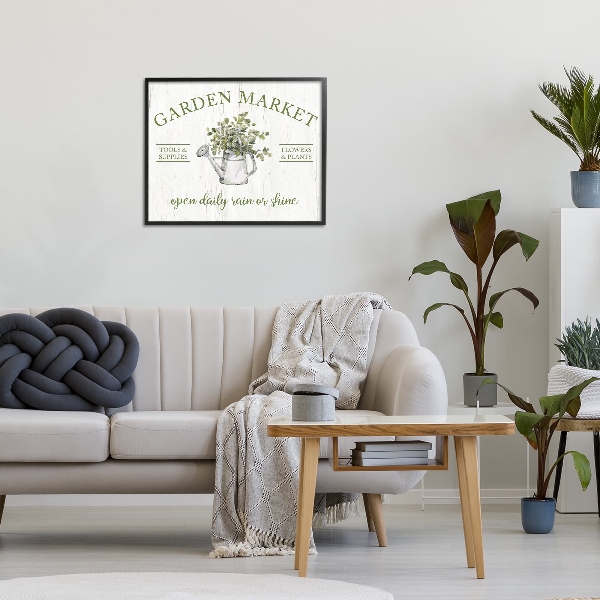 Stupell Industries Open Daily Garden Market Black Framed Giclee Art, design by Sally Swatland