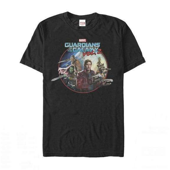 Men's Marvel Guardians of the Galaxy Vol. 2 Team Round Graphic Tee Black Small