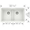 thumbnail image 4 of Blanco Ka-442074 Diamond 32" Drop In Double Basin Granite Composite Kitchen Sink -, 4 of 7