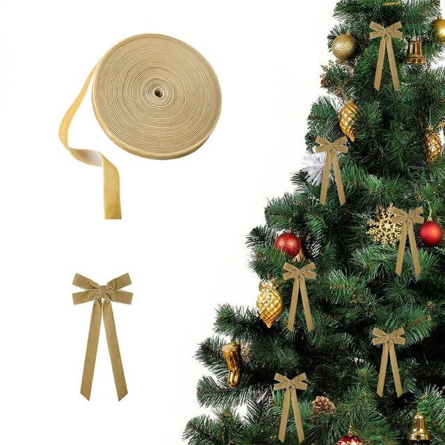 Suncoda Christmas Decorations Indoor, Christmas Decoration Velvet Ribbon Ribbon Gift Packaging Diy Butterflies Tie Ribbon Christmas Tree Decoration Ribbon