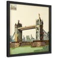 thumbnail image 4 of "London Bridge" Alex Zeng’s dimensional collage, under glass & a black shadow box frame, 4 of 10