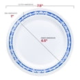 thumbnail image 7 of Smarty 7.5" White w/ Blue & Silver Royal Rim Plastic Salad Plates 120ct, 7 of 7