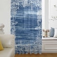 thumbnail image 6 of Blue Coastal Sheer Curtains 84 Inches Long, Summer Ocean Sea Waves Starfish Corals Light Filering Curtains, Breathable Simi Curtain Privacy Drapes for Living Room Bedroom Lightweight Window Treatment, 6 of 9
