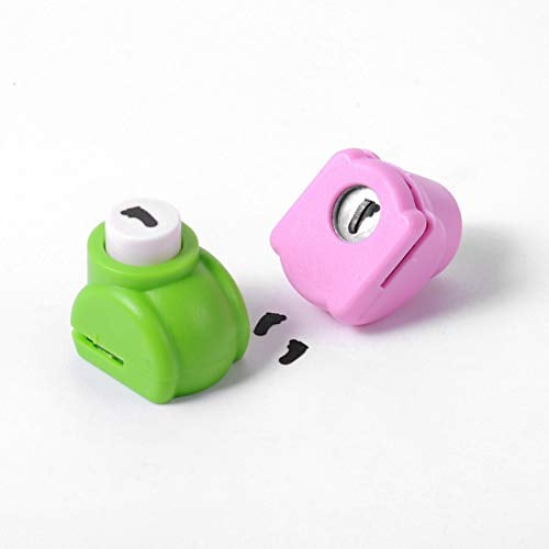 1Pcs Foot Print Mini Plastic Craft Punch Sets Paper Punch Cutter Random Color Craft Hole Punch Shapes Scrapbooking Supplies for DIY Nail Art Craft Punchers Supplies 33x26x31mm Mixed Color