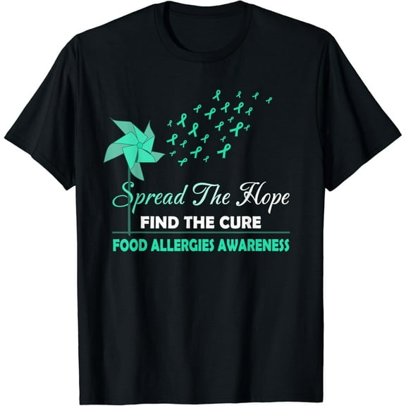 SPREAD THE HOPE FOOD ALLERGIES Awareness T-Shirt mens t shirt，black，women，funny，misfits，men，journey，t-shirt